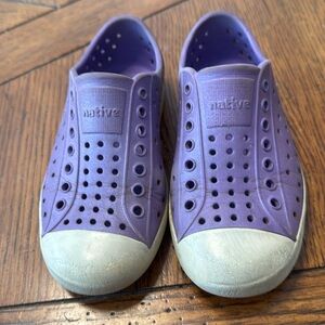 Kids purple Native shoes. Size C10